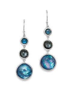 Cb|X^ fB[X sAXECO ANZT[ Sterling Silver Lollipop Lapis Triplet London Blue Topaz & Hematite Drop Earrings in Eclipse Multi/Silver