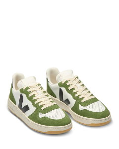 ���F�W�� �����Y �V���[�Y �X�j�[�J�[ ���U�[ VEJA Men's V-10 Low Top Leather Sneakers White Black Military �z���C�g