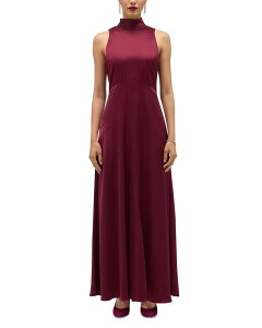 �z�b�u�X�����h�� ���f�B�[�X �g�b�v�X �����s�[�X �T�e�� HOBBS LONDON Limited Collection Marilyn Satin Scarf Neck Dress Warm Plum �v����