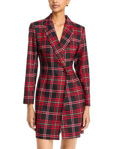 �G���A�X�^�[�Y ���f�B�[�X �A�E�^�[ �W���P�b�g�E�u���]�� �v�����g Area Stars Harper Printed Jacket Dress Black/ Red Plaid �u���b�N