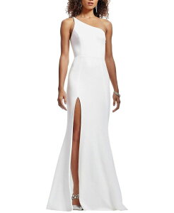 �h���X�U�|�v���[�V���� ���f�B�[�X �g�b�v�X �����s�[�X Dress the Population Amy One Shoulder High Slit Gown Off White �I�t�z���C�g