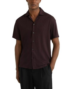 ���C�X �����Y �g�b�v�X �V���c �j�b�g REISS Ando Jacquard Knit Camp Shirt Cherry Red ���b�h