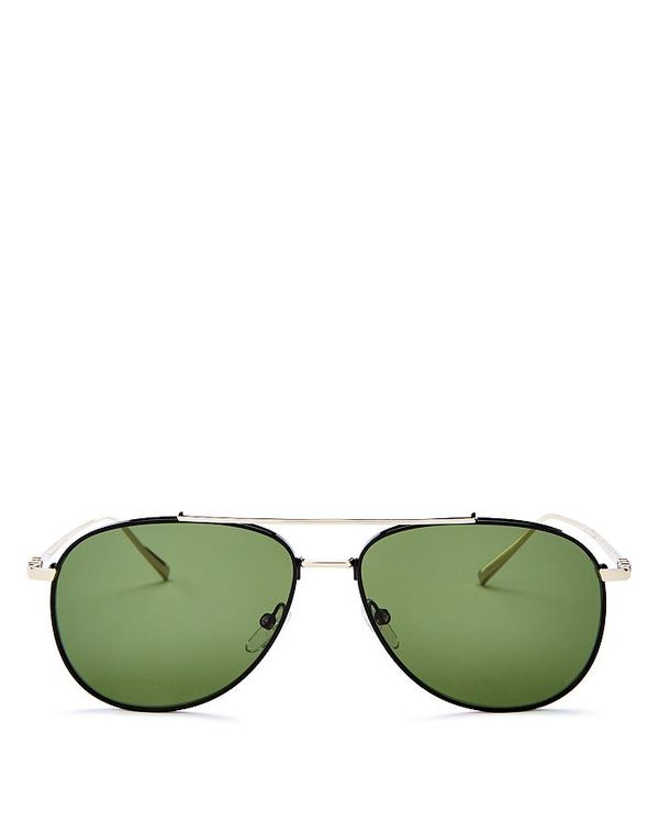 サルヴァトーレ フェラガモ メンズ サングラス・アイウェア アクセサリー Salavtore Ferragamo Men's Aviator Sunglasses 60mm Shiny Gold/Green Solid その他