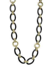 ラゴス レディース ネックレス・チョーカー アクセサリー 18K Yellow Gold Black Caviar Black Ceramic Oval Link Necklace 18 - 100% Exclusive Gold/Black