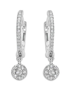 ���C���e�B ���f�B�[�X �A�N�Z�T���[ �s�A�X�E�C�������O Meira T 14K White Gold Diamond Dangle Hoop Earrings White �z���C�g