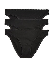 オンゴッサメール レディース パンツ アンダーウェア Cabana Cotton Blend Stretch Hip Bikinis Set of 3 Black