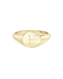 ゾエレフ レディース リング アクセサリー 14K Gold Small Zodiac Signet Ring Pisces