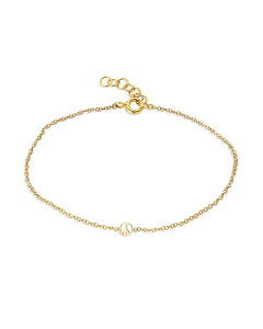 ゾエレフ レディース ブレスレット・バングル・アンクレット アクセサリー 14K Yellow Gold Tiny Peace Sign Chain Link Bracelet Gold