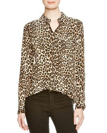 エキプモン レディース シャツ トップス Slim Signature Leopard Printed Silk Shirt Natural