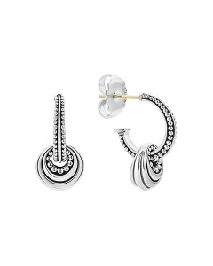 ���S�X ���f�B�[�X �A�N�Z�T���[ �s�A�X�E�C�������O LAGOS Sterling Silver Signature Caviar Fluted Disc Hoop Earrings Silver �V���o�[