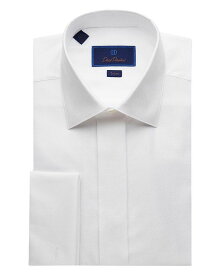 デイビッドドナヒュー メンズ シャツ トップス Diamond Jacquard Trim Fit Tuxedo Shirt White