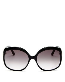 トム・フォード レディース サングラス・アイウェア アクセサリー Women's Chiara Round Sunglasses, 60mm Black/Smoke Pink Gradient