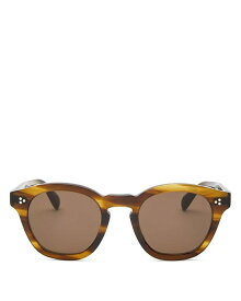 オリバーピープルズ レディース サングラス・アイウェア アクセサリー Unisex Round Sunglasses, 48mm Dark Brown