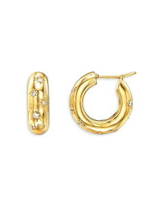 ev Zg NA fB[X ANZT[ sAXECO Temple St. Clair 18K Yellow Gold Cosmos Diamond Hoop Earrings Gold S[h
