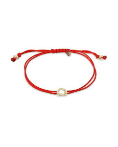�]�G���t ���f�B�[�X �A�N�Z�T���[ �u���X���b�g�E�o���O���E�A���N���b�g Zoe Lev 14K Yellow Gold Fortune Diamond Initial Red Cord Bolo Bracelet D ���b�h