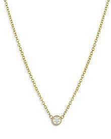 ゾエレフ レディース ネックレス・チョーカー・ペンダントトップ アクセサリー 14K Yellow Small Bezel Diamond Necklace, 16-18" Gold