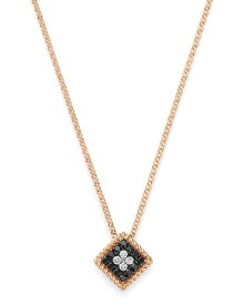 ロバートコイン レディース ネックレス・チョーカー・ペンダントトップ アクセサリー 18K Rose Gold Palazzo Ducale Black & White Diamond Pendant Necklace, 18" Black/Rose Gold