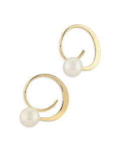 ���[�� & ���h�E ���f�B�[�X �A�N�Z�T���[ �s�A�X�E�C�������O Moon & Meadow 14K Yellow Gold Cuff Earrings with Cultured Freshwater Pearl - 100% Exclusive Pearl �p�[��