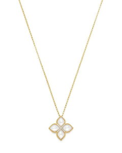 o[gRC fB[X ANZT[ lbNXE`[J[Ey_ggbv [X Roberto Coin 18K Yellow Gold Venetian Princess Mother-Of-Pearl & Diamond Pendant Necklace 16" White/Gold zCg