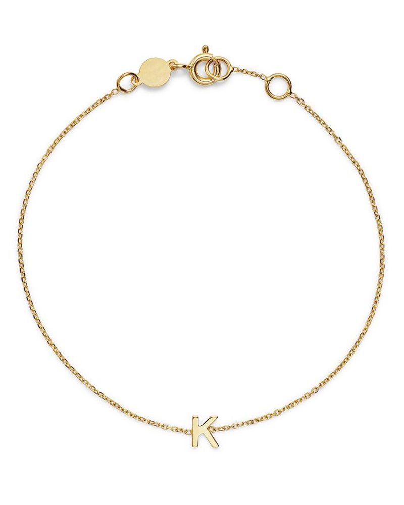 【中古】 新品本物 送料無料 サイズ交換無料 ムーン メドウ レディース アクセサリー ブレスレット バングル アンクレット K 14K Yellow Gold Initial Chain Bracelet vod-love.tokyo vod-love.tokyo