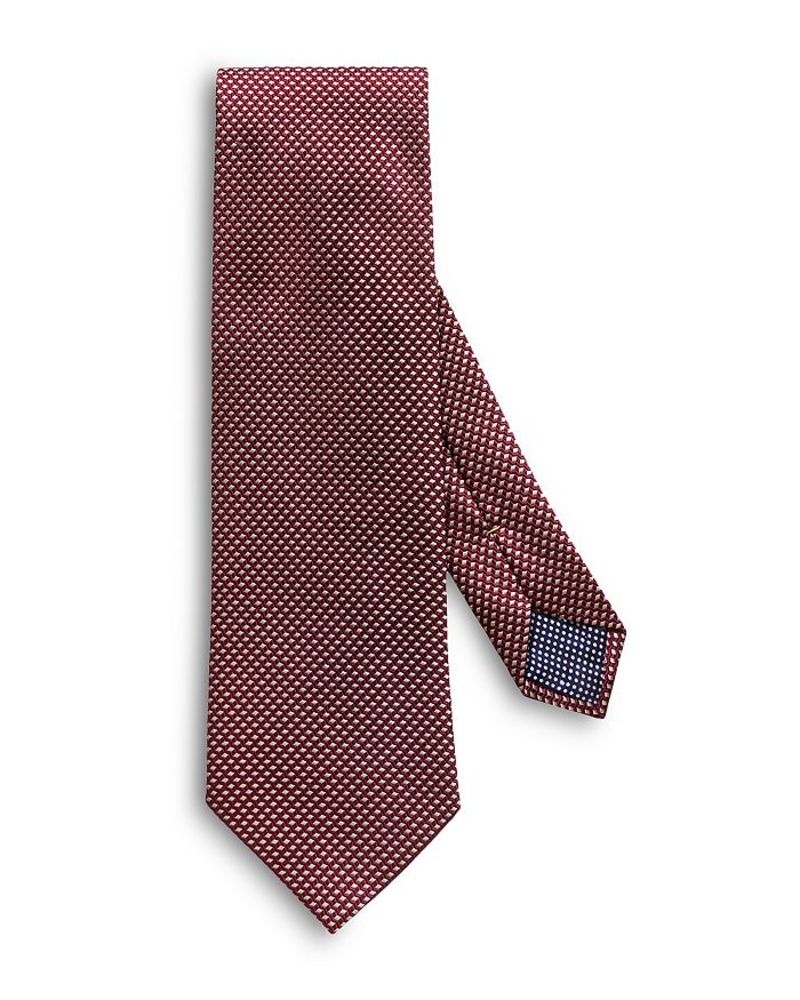 エトン メンズ ネクタイ アクセサリー Geometric Silk Classic Tie Red