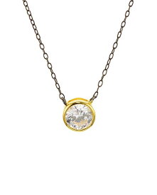 アルジェントヴィーヴォ レディース ネックレス・チョーカー・ペンダントトップ アクセサリー Bezel Pendant Necklace, 16"L Gold/Black