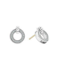 ���S�X ���f�B�[�X �A�N�Z�T���[ �s�A�X�E�C�������O LAGOS Sterling Silver Caviar Spark Diamond Circle Stud Earrings Silver �V���o�[