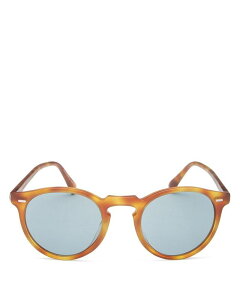 Io[s[vY fB[X ANZT[ TOXEACEFA Oliver Peoples Unisex Gregory Peck Round Sunglasses 50mm Havana/Blue u[