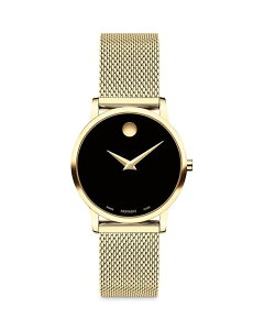oh fB[X ANZT[ rv Movado Museum Watch 28mm Black/Gold ubN