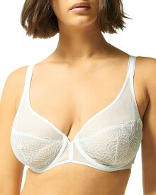 シモーヌペレール レディース ブラジャー アンダーウェア Reflet Sheer Plunge Bra White