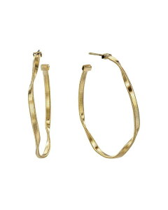 �}���R �r�`�F�S ���f�B�[�X �A�N�Z�T���[ �s�A�X�E�C�������O Marco Bicego 18K Yellow Gold Marrakech Twisted Medium Hoop Earrings Gold �S�[���h