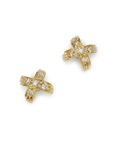 o[gRC fB[X ANZT[ sAXECO Roberto Coin 18K Yellow Gold 'X' Pave Stud Earrings Yellow Gold CG[