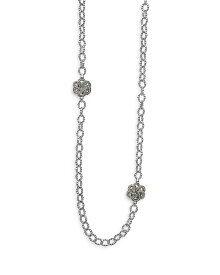 ラゴス レディース ネックレス・チョーカー・ペンダントトップ アクセサリー Sterling Silver & 18K Yellow Gold Love Knot Station Necklace, 32" Silver