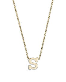 ゾイチッコ レディース ネックレス・チョーカー・ペンダントトップ アクセサリー 14K Yellow Gold Initial Necklace, 16" S