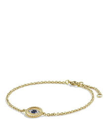 デイビット・ユーマン レディース ネックレス・チョーカー・ペンダントトップ アクセサリー Cable Collectibles Evil Eye Charm with Blue Sapphire, Diamonds and Black Diamonds in 18K Gold Gold