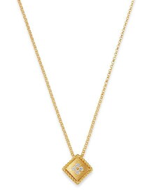 ロバートコイン レディース ネックレス・チョーカー・ペンダントトップ アクセサリー 18K Yellow Gold Palazzo Ducale Diamond Pendant Necklace, 18" White/Gold