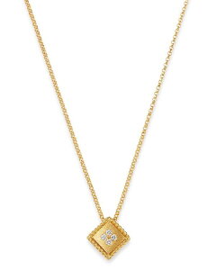 o[gRC fB[X ANZT[ lbNXE`[J[Ey_ggbv [X Roberto Coin 18K Yellow Gold Palazzo Ducale Diamond Pendant Necklace 18" White/Gold zCg