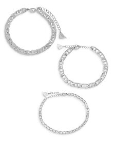 スターリングフォーエバー レディース ブレスレット・バングル・アンクレット アクセサリー Anchor Chain Link Bracelet Set Silver