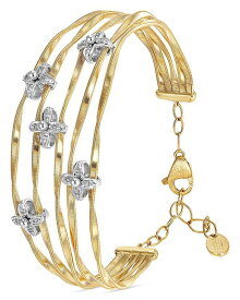 マルコ ビチェゴ レディース ブレスレット・バングル・アンクレット アクセサリー 18K White & Yellow Gold Marrakech Onde Diamond Flower Multirow Bangle Bracelet Gold/White