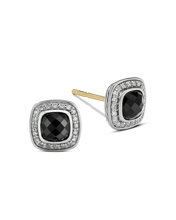 デイビット・ユーマン レディース ピアス・イヤリング アクセサリー Petite AlbionR Stud Earrings with  Gemstone and Pave Diamonds Black/Silver | ReVida 楽天市場店