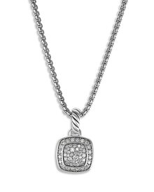 デイビット・ユーマン レディース ネックレス・チョーカー・ペンダントトップ アクセサリー Sterling Silver Petite AlbionR Diamond Pave Pendant Necklace, 16-17" Silver