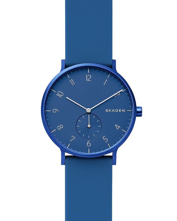 送料無料 サイズ交換無料 スカーゲン レディース アクセサリー 腕時計 Dark Blue スカーゲン レディース 腕時計 アクセサリー Aaren Kulor Silicone Strap Watch, 41mm Dark Blue