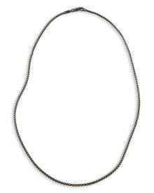 ジョン・ハーディー メンズ ネックレス・チョーカー・ペンダントトップ アクセサリー Men's Classic Chain Silver 2.7mm Box Chain Necklace with Satin Matte Black Rhodium, 24" Silver