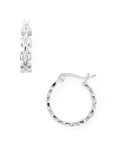 ANA fB[X ANZT[ sAXECO AQUA Chain-Effect Sterling Silver Hoop Earrings - 100% Exclusive Silver Vo[