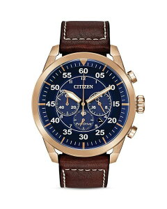 �V�`�Y�� ���f�B�[�X �A�N�Z�T���[ �r���v Citizen Avion Eco-Drive Chronograph 48mm Blue/Brown �u���[