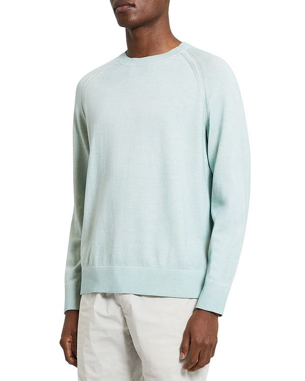 送料無料 サイズ交換無料 セオリー メンズ アウター 2021年激安 ニット セーター Blend Solid Crewneck Cotton Jaipur Stratus 予約販売品 Sweater