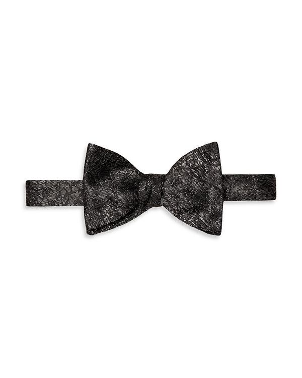送料無料 サイズ交換無料 エトン メンズ アクセサリー ネクタイ 日本製 Black and Tied Tie Ready Bow Silk Floral 最新人気 Silver