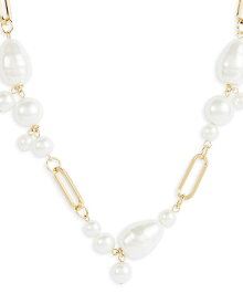 ケネスジェイレーン レディース ネックレス・チョーカー・ペンダントトップ アクセサリー Imitation Pearl Cluster Statement Necklace, 18" White/Gold