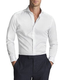 レイス メンズ シャツ トップス Storm Slim Fit Two Fold Twill Shirt White