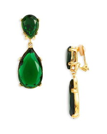 ケネスジェイレーン レディース ピアス・イヤリング アクセサリー Glass Stone Clip On Drop Earrings Green/Gold